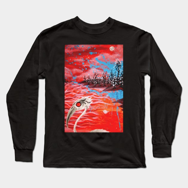 The Crane and the Cedars of Lebanon Long Sleeve T-Shirt by Jacob Wayne Bryner 